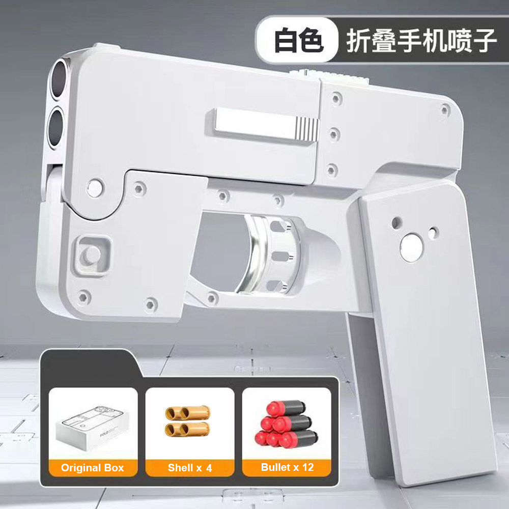 iPhone Folding Gun Soft Bullet Toy Gun Shell Ejecting Folding Mobile Phone TikTok Dropshipping