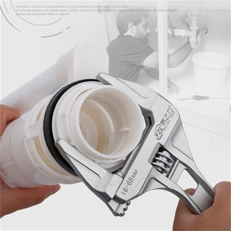 Mini llave ajustable para baño, fuerte sujeción, gran extremo abierto, llave de aluminio multifuncional, herramienta de reparación de baño