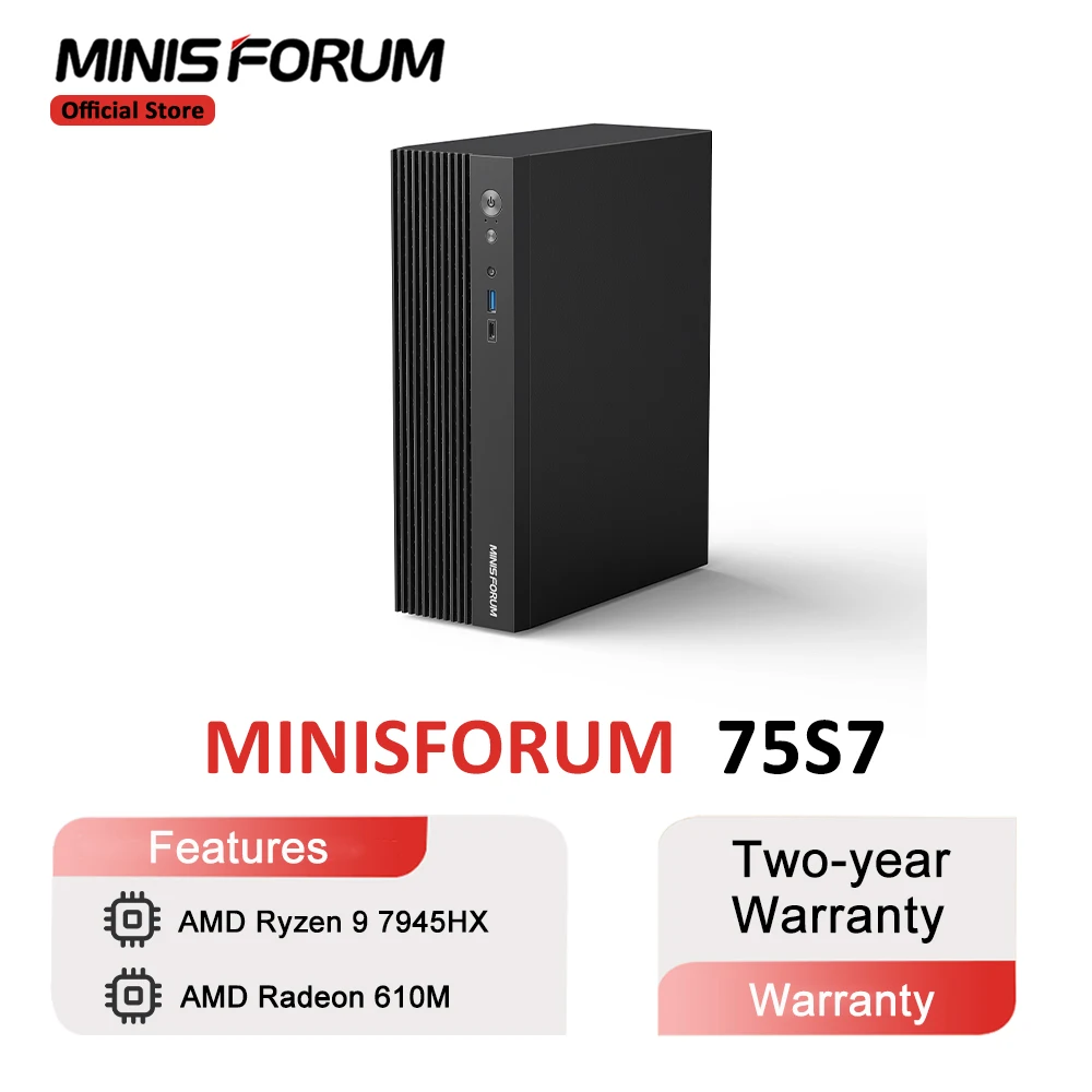 MINISFORUM  MINI PC 795S7 AMD Ryzen 9 7945HX ITX  PC DDR5 32GB 1TB SSD With RTX4060 GPU PCIE5.0 HDMI DP1.4 Mini Desktop Computer
