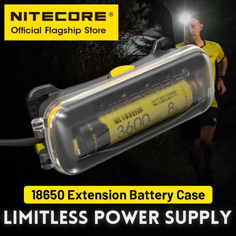 Удлинительный чехол для аккумулятора NITECORE 18650, зарядное устройство для литий-ионного аккумулятора, ограничительный внешний аккумулятор для NU40 NU43 NU50, налобный фонарь Trail Run, пеший туризм