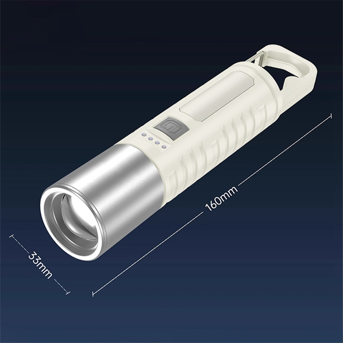 A71P Multi-Purpose Zoomable Flashlight with Buckle LED Waterproof Flashlight Camping Gear for Camping Outdoor Home Emergencie
