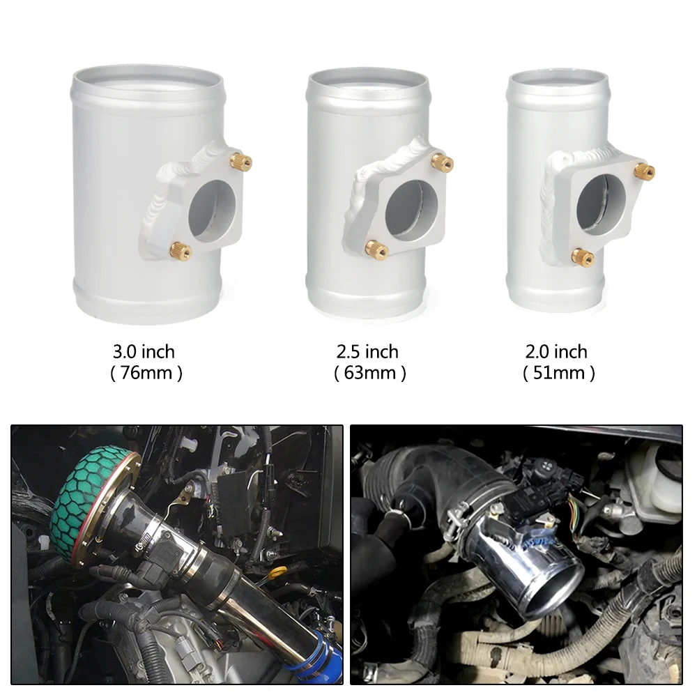 Adaptador de Sensor de flujo de aire, Base de montaje de medidor de admisión para TOYOTA, MAZDA 6, SUBARU, SUZUKI 2 "/2,5"/3 ", 76mm/63mm/51mm