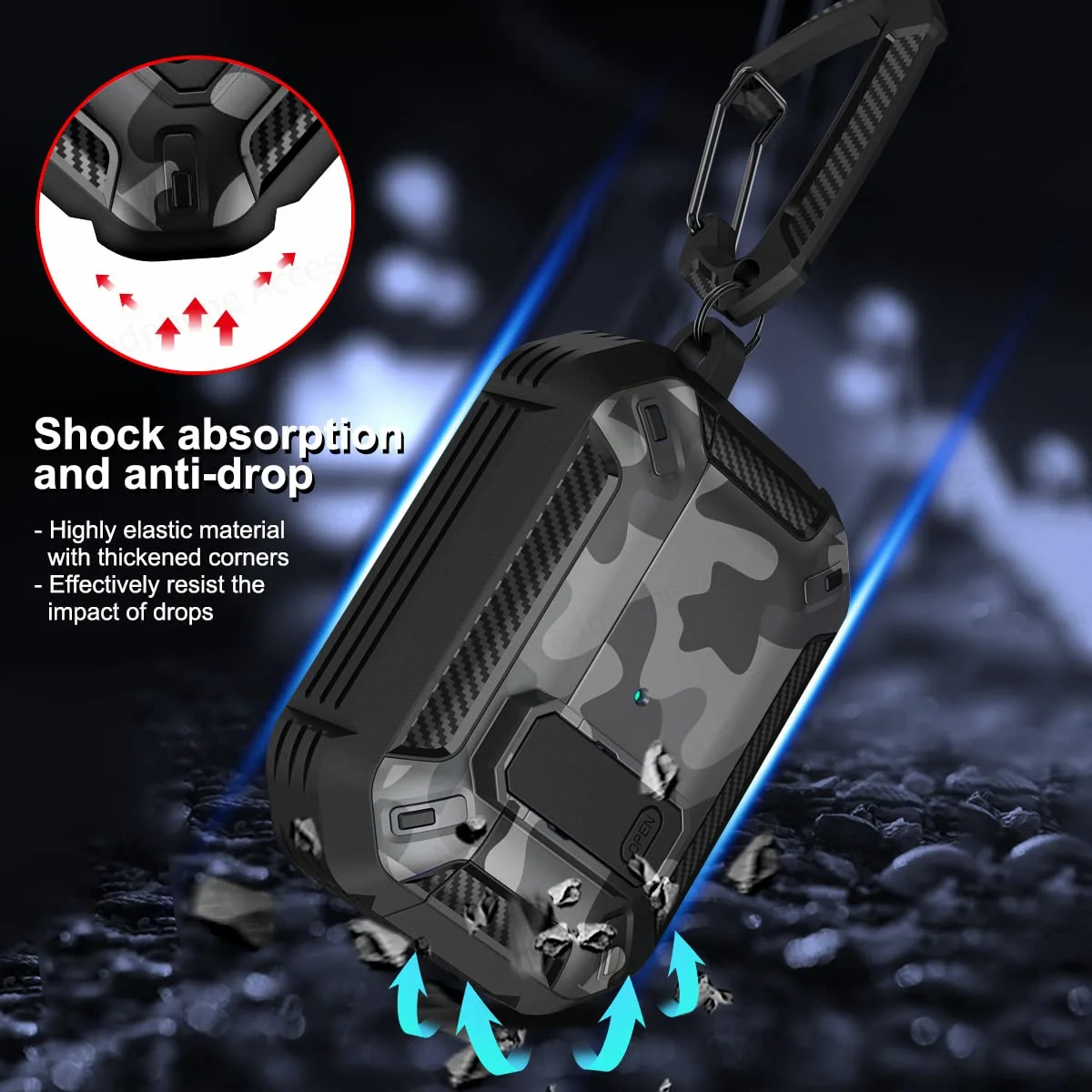 case for 2025 airpod pro apple airpods pro3 Camouflage Gray Cover Shockproof Case secure lock cases For Airpods 4 4th 3 Fundas