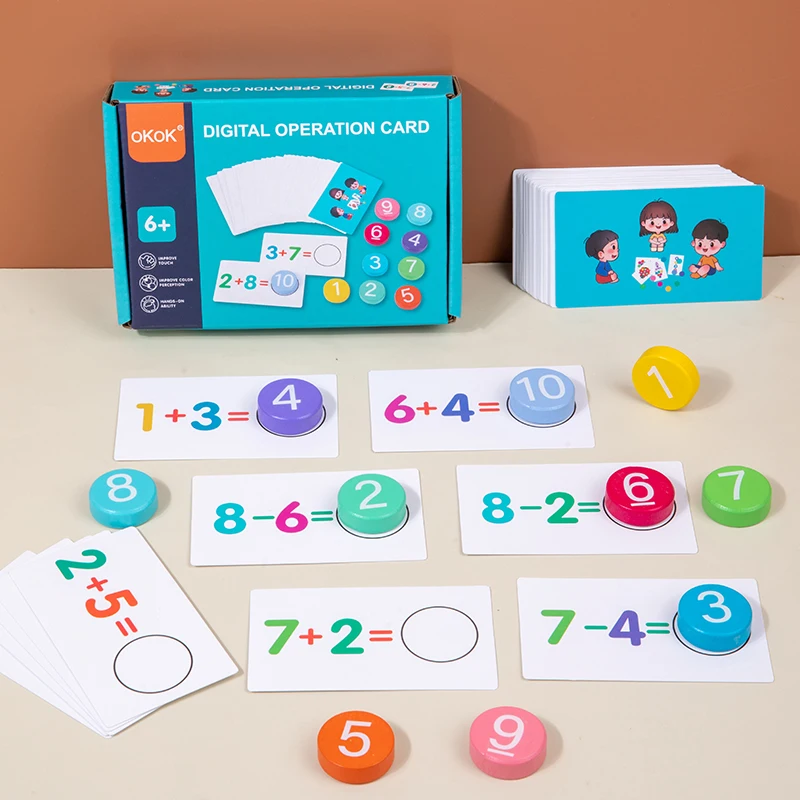 Kinder Montessori Mathe Spielzeug Arithmetik Karte Passende Spiele Addition Subtraktion Paroch Frühe Pädagogische Zählen Spielzeug für Kind