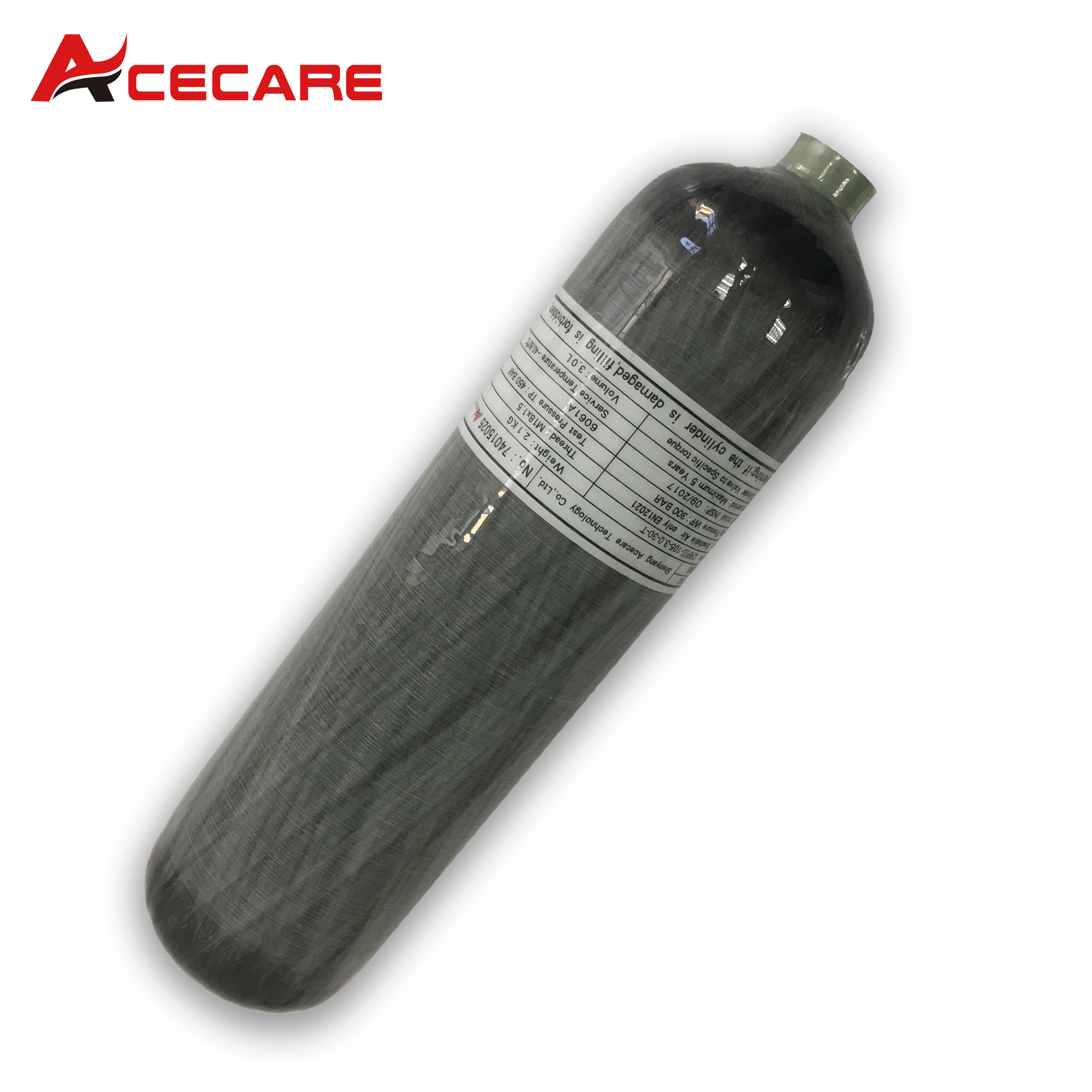 Acecare 탄소 섬유 실린더, 3L, 4500Psi, 300Bar, 고압 실린더, 스쿠버 다이빙 탱크 스레드, M18 * 1.5