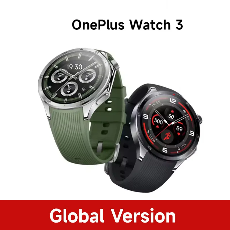 Algemene versie OnePlus Watch 3 Smart Watch 1,5 "AMOLED-display 32 GB geheugen Snapdragon W5 Wear OS van Google Smartwatch voor mannen