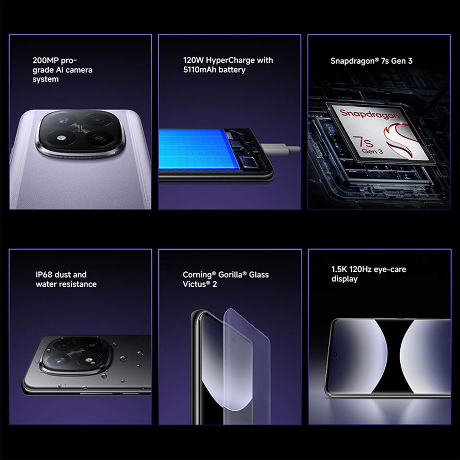 Xiaomi Redmi Note 14 Pro+ 5G, 8+256GB Global Version, 120Hz 6.67" AMOLED Display 200MP Al Camera 5110mAh 120W Snapdragon 7s Gen3