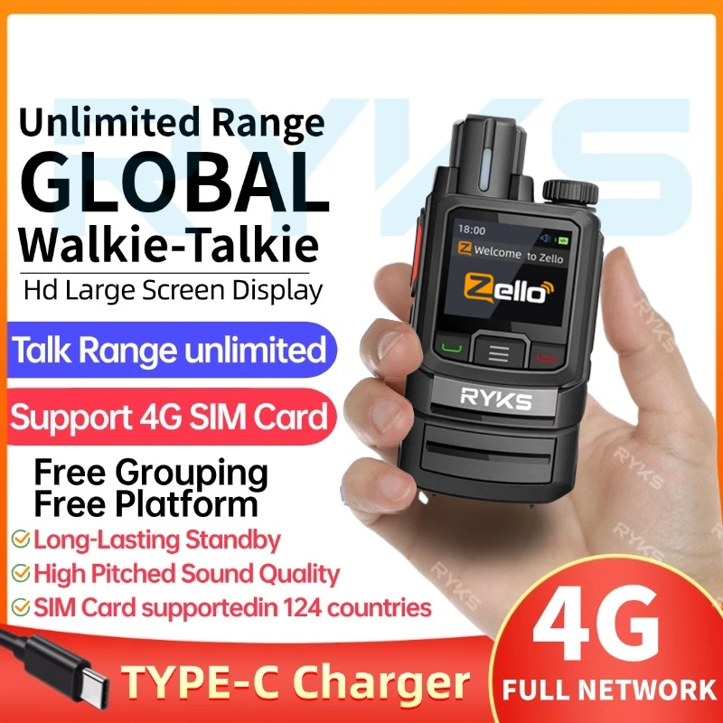 Zello Walkie Talkie 4G Long Range Communication Radio Professional 100Km 50Km Compatible With Other Zello Devices