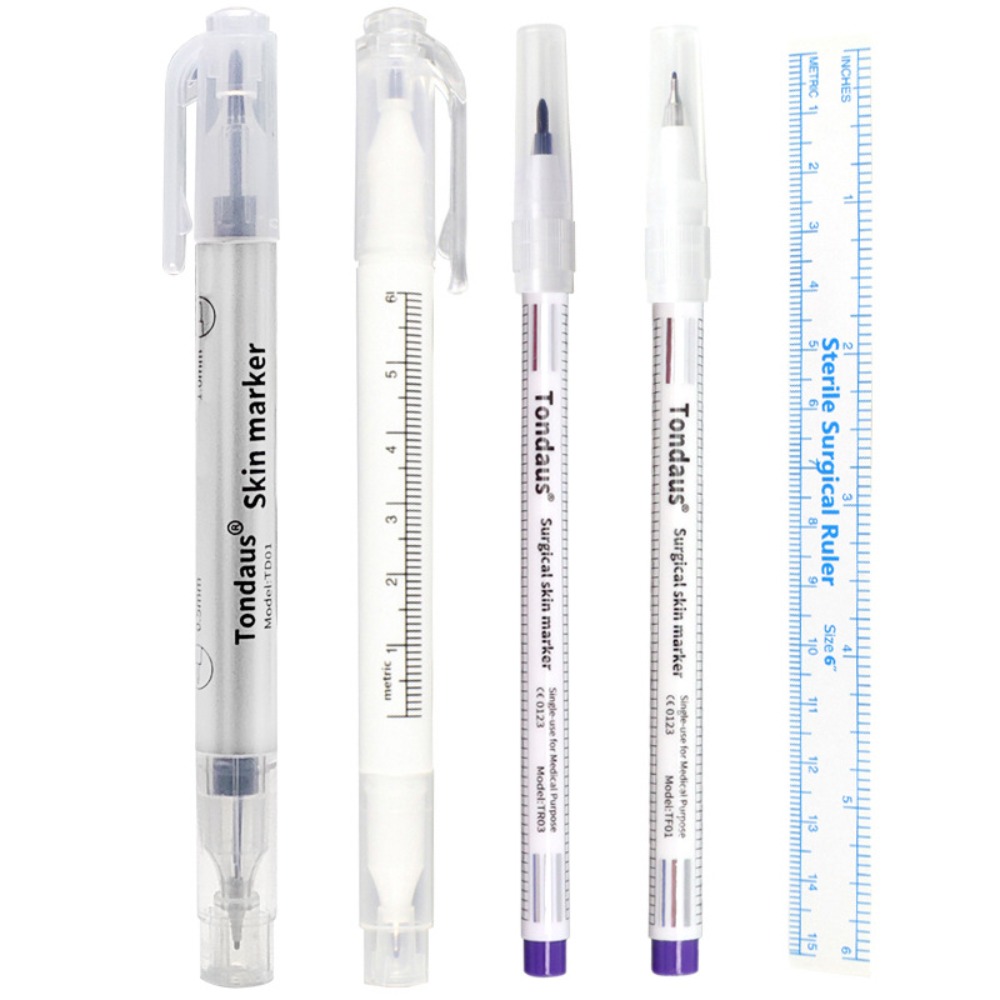 1 шт., хирургический маркер для кожи, ручка для татуировки бровей, карандаш для бровей с измерительной линейкой, ручка для микроблейдинга, аксессуары для перманентного макияжа