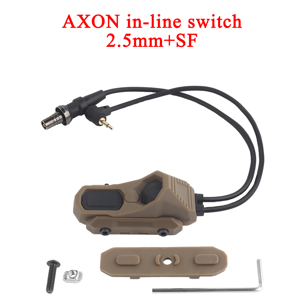 Taktische AXON Remote In-Line Dual Funktion Druckschalter Taschenlampe PEQ NGAL Laser Pushbutton SF/2,5mm/Kran Stecker
