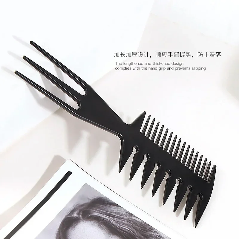 Dupla face dente pentes para homens, forma óssea de peixe, escova de cabelo profissional, barbeiro, tingimento, corte, coloração, ferramenta penteado
