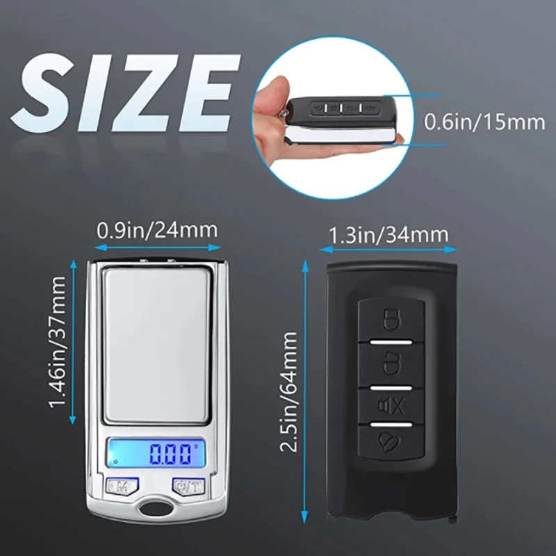 200g/100g 0.01g Precision Portable Car Key Shape Mini Digital Pocket Electronic Gram Scale with LCD Display
