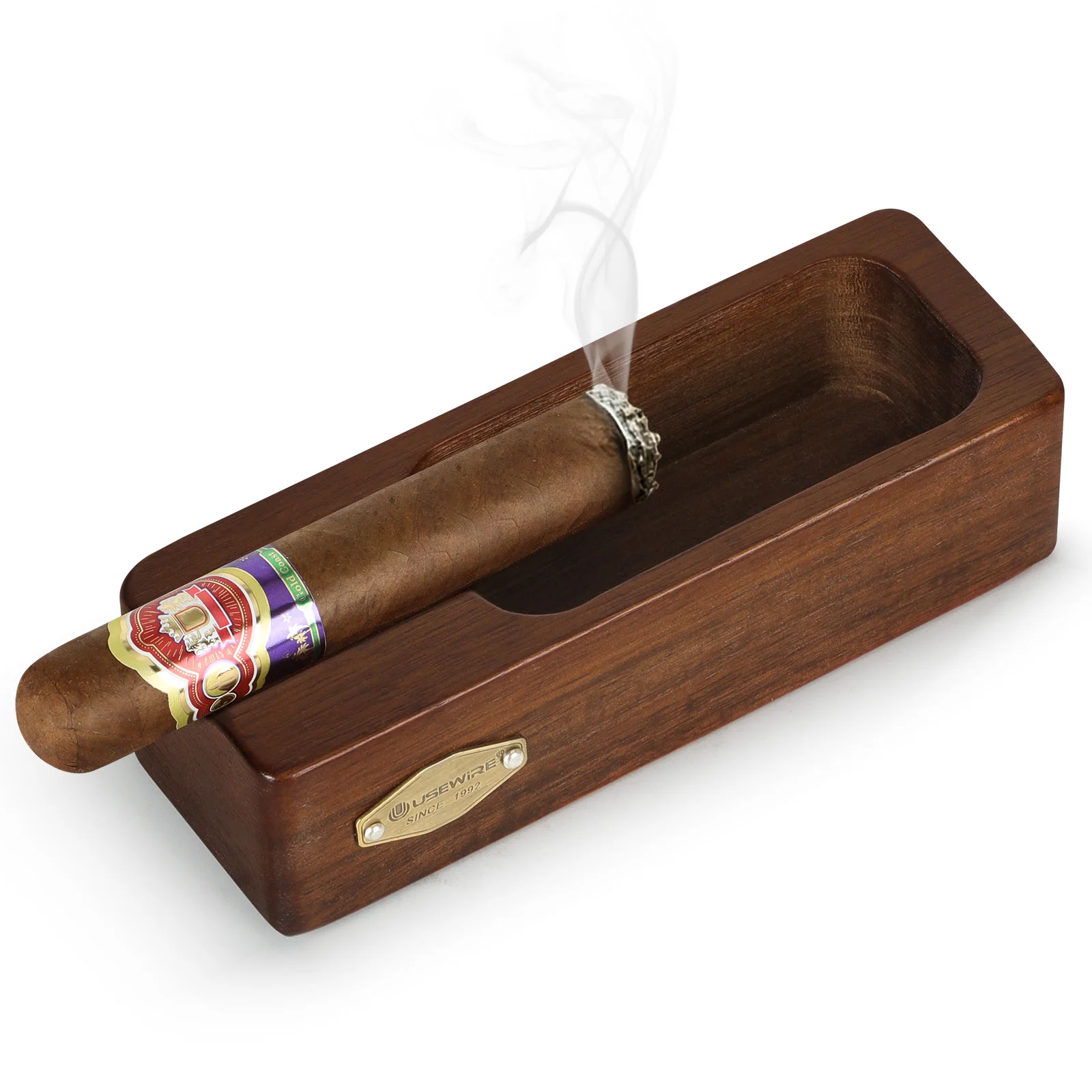 Cenicero para cigarros Ceniceros de madera para fumadores Decoración para el hogar y la Oficina Cenicero útil Cenicero de viaje portátil Regalo para amantes de los fumar