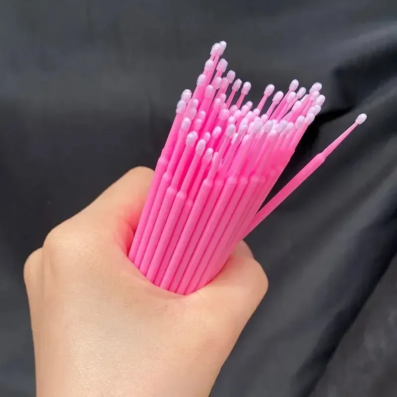 100 Uds. Cepillo de rímel en miniatura desechable para limpieza de maquillaje y cuidado Personal Compatible cepillo rosa para maquillaje y limpieza