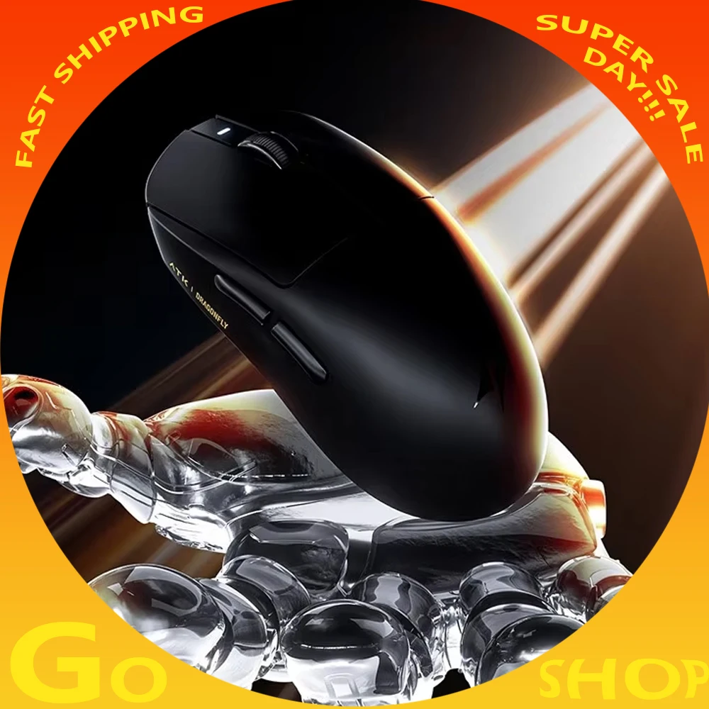 ATK Dragonfly A9 Ultra Mouse Paw3950 2 Modes Wireless Mouse 8000Hz Lightweight Gaming Mice PC Accessories For FPS Gamer Custom