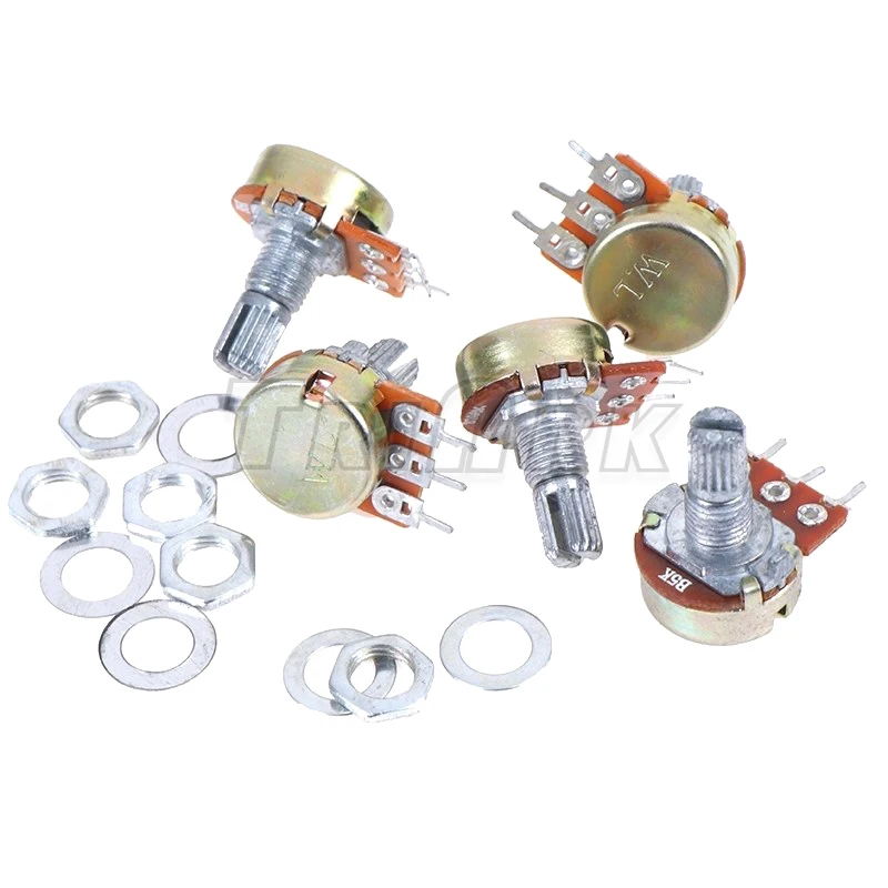 5 unids/lote WH148 3Pin15mm 1K 2K 5K 10K 20K 50K 100K 250K 500K 1M Ohm potenciómetro giratorio cónico lineal resistencia B1K B5K B10K B200K