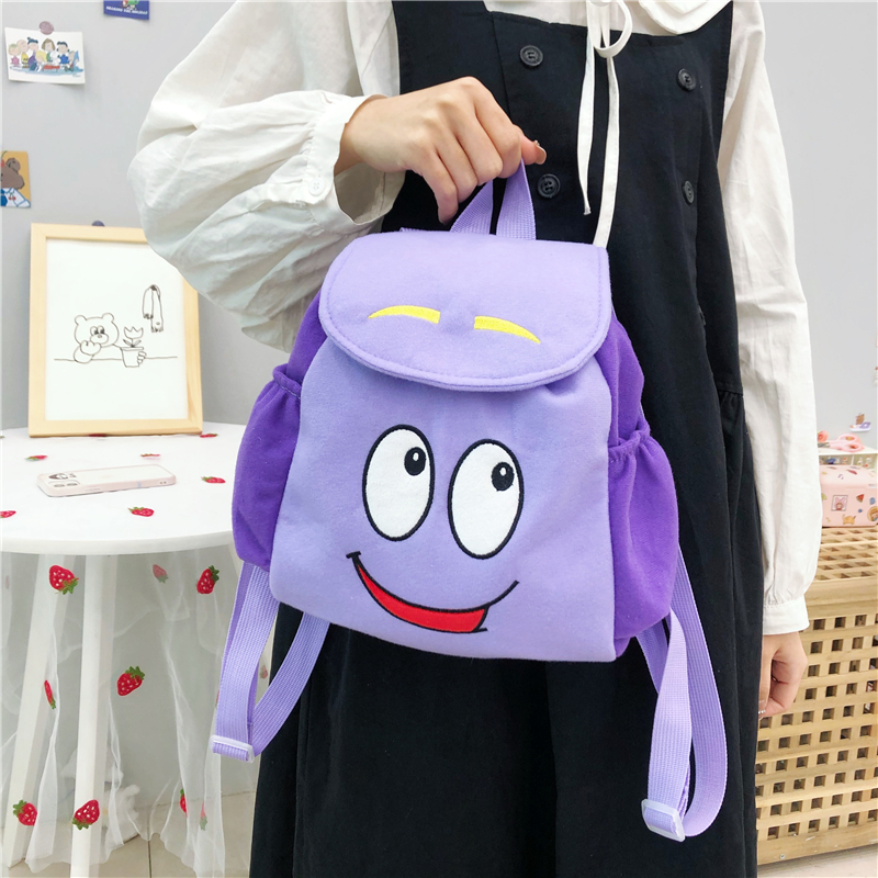 Dora Explorer Mochila Bolsa de resgate com mapa, brinquedos pré-matéria, presentes de Natal roxos