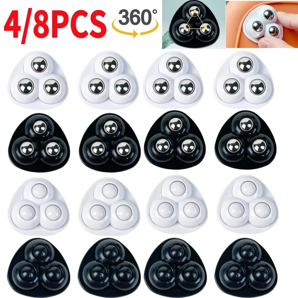 8pcs Paste Universal Wheel No Noise Self Adhesive Universal Pulley Rotating Wheels for Trash Can Bottom Kitchen Small Appliances