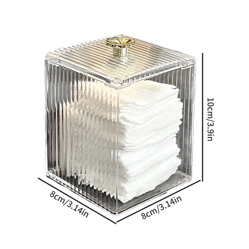 Caja de almacenamiento transparente para hisopo de algodón, contenedor de escritorio a prueba de polvo, eliminación de maquillaje, lápiz labial de algodón, cajas de cosméticos acrílicas, 1 Uds.