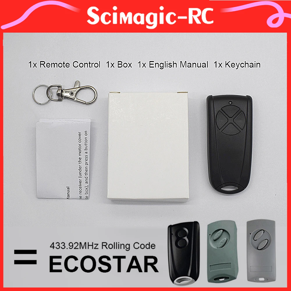 1-3 piezas. HORMANN ECOSTAR RSC2 RSE2 RSC2-433 RSE2-433 433.92MHz Código rodante Garaje Control remoto Controlador de comando Transmisor