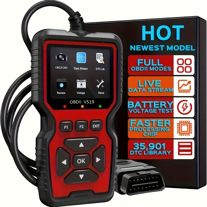 Outil de scanner OBD2-lecteur de code professionnel et outil de numérisation pour les données en direct, vérifiez la lumière du moteur et la lecture de code de diagnostic