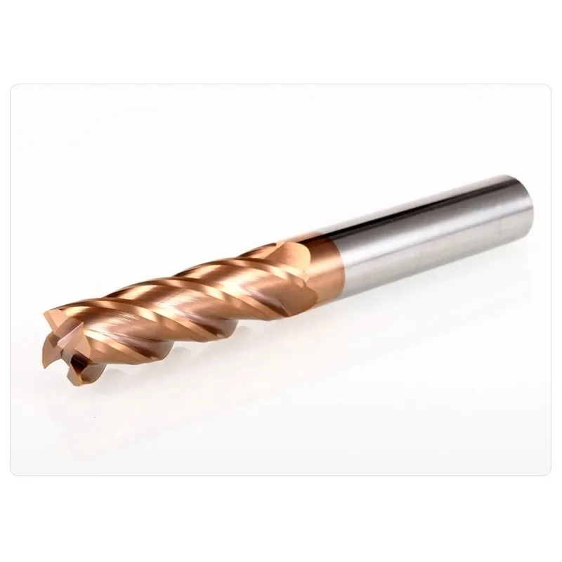 HRC55 คาร์ไบด์ End Mill 4 ขลุ่ยโลหะเหล็กทังสเตนเครื่องตัดโลหะผสมเคลือบตัดเครื่องมือ CNC Maching 1 2 3 4 5 6 7 8 9-20 มม.