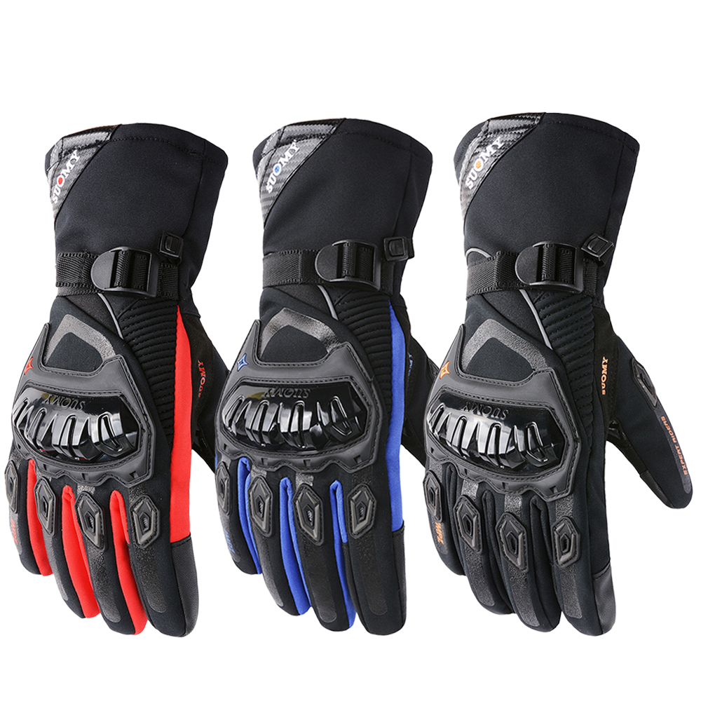 겨울 따뜻한 오토바이 장갑 방풍 방수 Guantes 모토 오토바이 타기 장갑 터치 스크린 모토 크로스 장갑 블랙