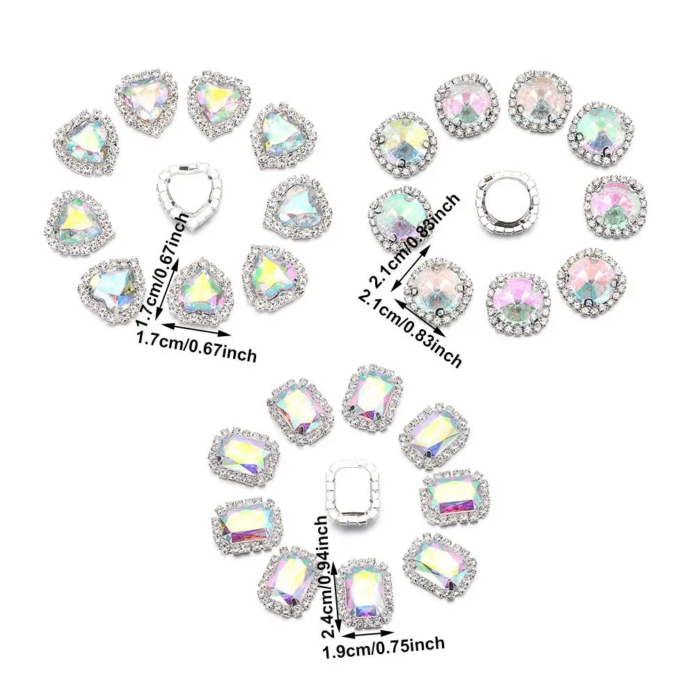 DIY Hochzeits dekor runde Kleidung Liebe Herz Bogen Zubehör Scrap booking Acryl Strass funkelnden Kristall Näh knopf