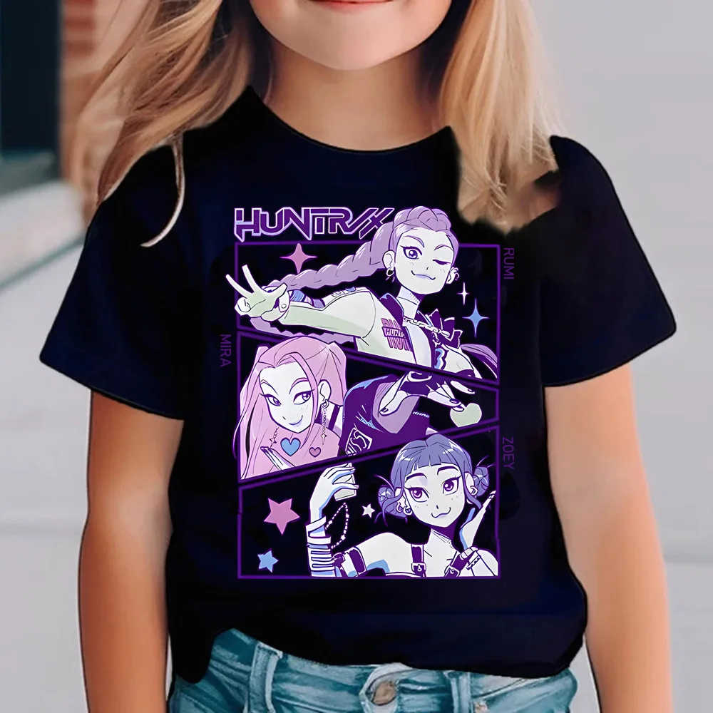 Camiseta Kpop Demon Hunters para niños, camiseta de manga corta, bonita camiseta Kpop Demon Hunters Tiger Harajuku para niños y niñas