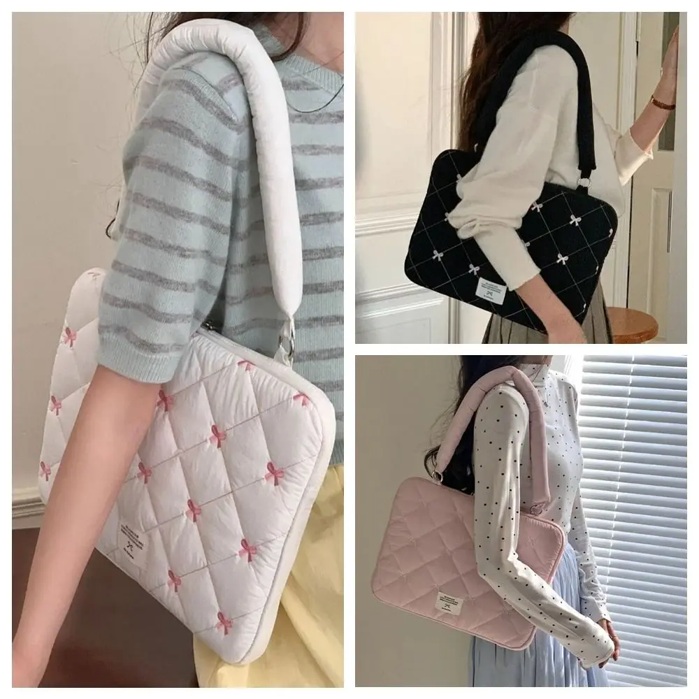 Embroidered Bow Business Briefcases Large Capacity Handbag Document Tote Bolsas Shoulder Bag File Folder Laptop Bag Office Work