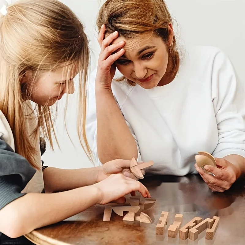 Kong ming lock de madeira lu ban lock iq cérebro teaser brinquedo educativo para crianças montessori 3d quebra-cabeças jogo desbloquear brinquedos adulto