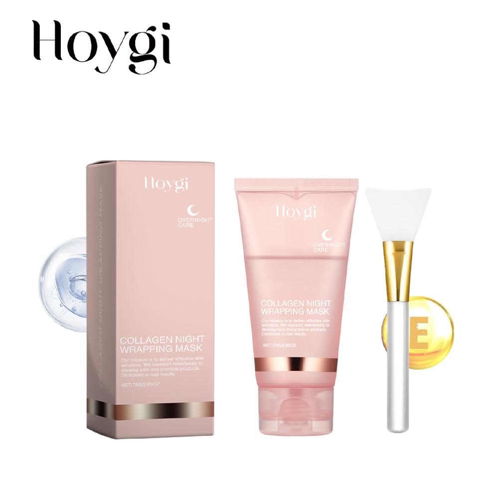 Máscara facial de colágeno para embrulho noturno, máscara de embrulho noturno de colágeno coreano hidrata profundamente creme de máscara de cuidados noturnos 75ml