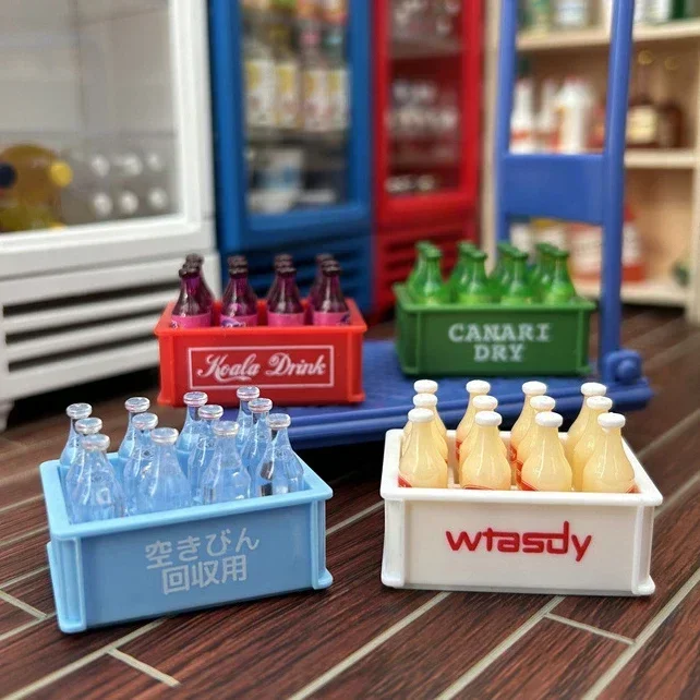 Casa de muñecas en miniatura, modelo de juego de comida, Mini leche de Soda, agua Mineral, botellas de Sprite, modelo de bebidas, cocina, casa de juegos de muñecas, accesorios para fotos