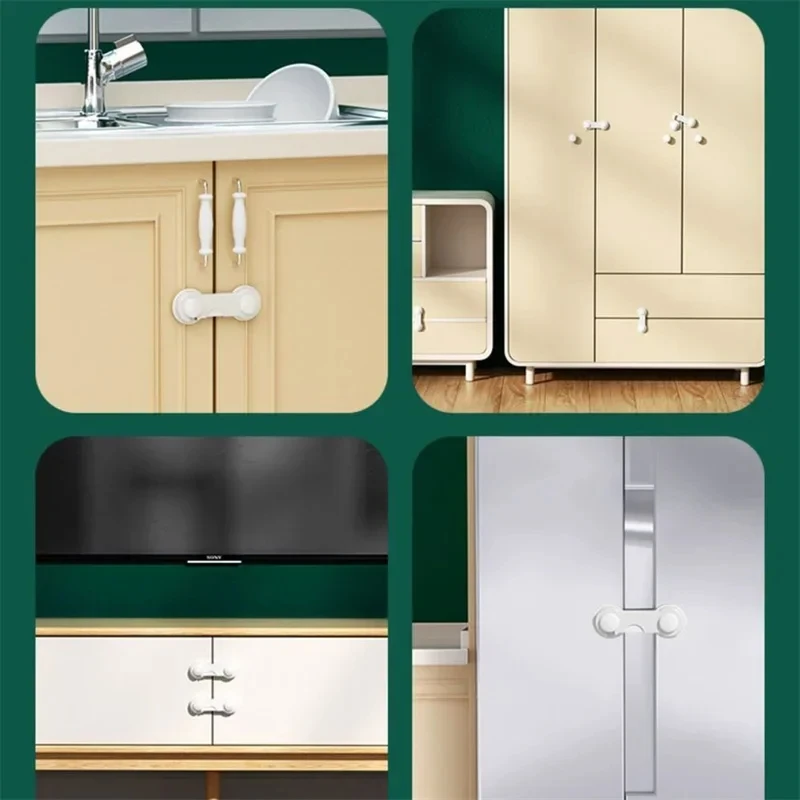 4/6 unids/lote protección de cerradura para niños cajón de bebé puerta de gabinete antiapertura refrigerador hebilla de bloqueo de seguridad antipellizco