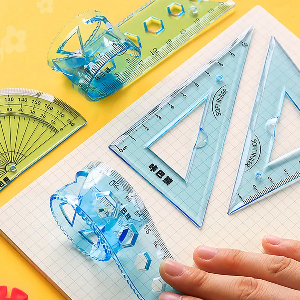 4Pcs Weiche Lineal Set Kann Biegung Lineal Kreative Messen Werkzeug Kind Student Geometrie Mathematik Zeichnung Schreibwaren Schule Bürobedarf