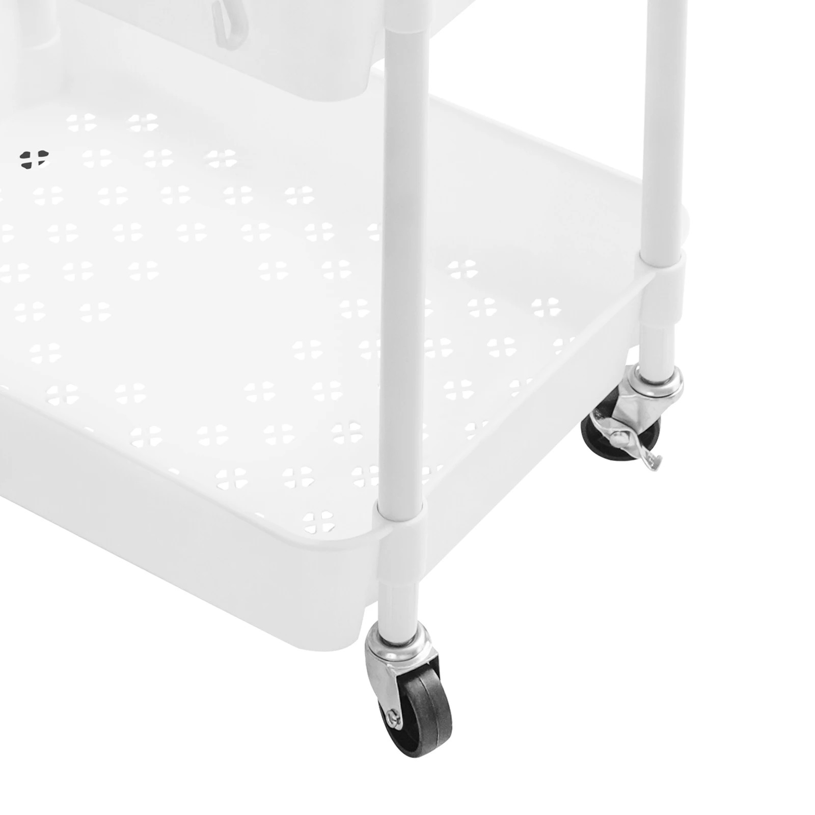 Carrello con rotelle a 3 livelli con cassetto Spaziatura del livello 5 kg per ripiano Carrello mobile con carico per libreria domestica Dormitorio 2,2 kg