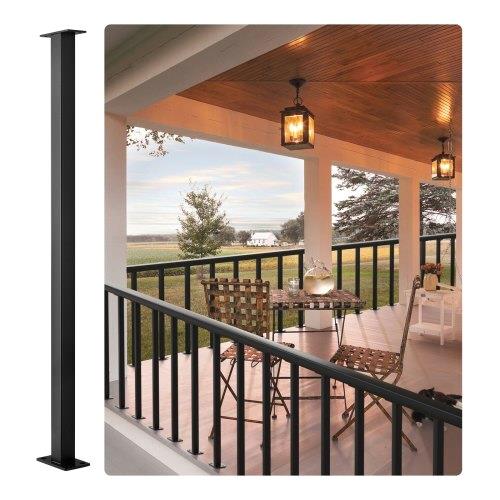 91x4x4cm Schwarz Balkon Geländerpfosten Ohne Löcher - 1pc for Stability and Safety