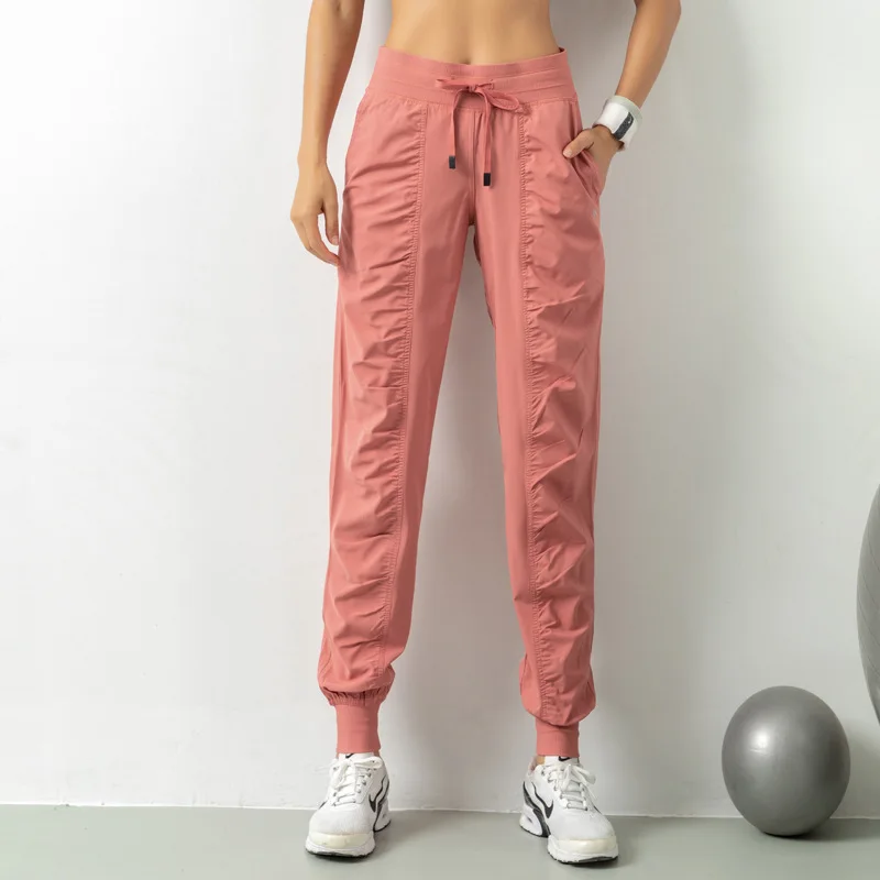 Rugas emagrecimento calças esportivas de fitness das mulheres solto encaixe leggings calças de corrida casuais calças de secagem rápida calças harlan finas
