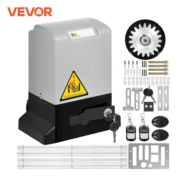 VEVOR abridor automático de puertas correderas de 1300LBS abridor eléctrico de puertas de garaje 2 llaves con operador de bastidores de 4m para la escuela de la fábrica del Hotel