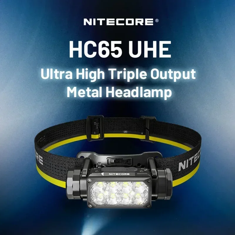 NITECORE HC65 UHE Linterna frontal de metal resistente 2000 lúmenes USB-C recargable con batería NL1840HP