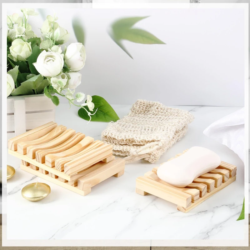 New Natural Bamboo Soap Box Dishes Bath Soap Holder Bamboo Case Tray Wooden Prevent Mildew Drain Box Bathroom Washroom Tools