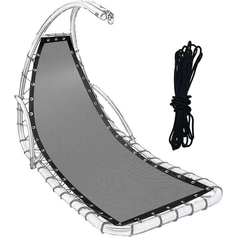 Black Replacement Seat Cloth For Textilene Hanging Swing Chair - 64x197x23CM Garden Swing Replacement Waterproof Dustproof