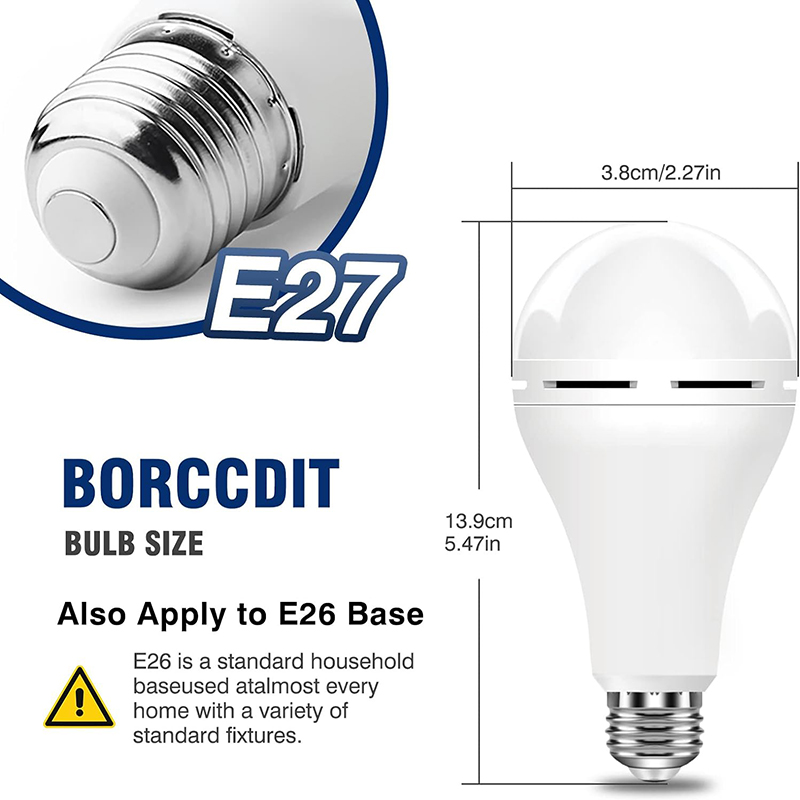 Bombillas de lámpara LED recargables E27, 7W, 9W, 12W, 15W, luz de emergencia de alto brillo, lámparas portátiles para acampar al aire libre y pescar