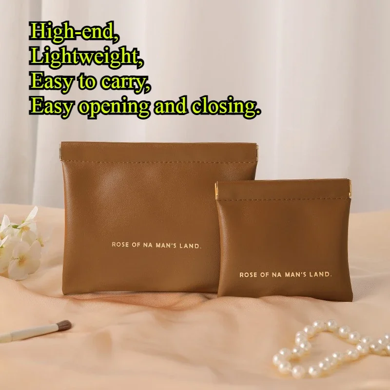 Bolsa de almacenamiento de maquillaje para lápiz labial Simple, Mini bolsa organizadora de cosméticos para joyería y llaves portátil a la moda para mujer, bolso de mano nkeтичка 2025