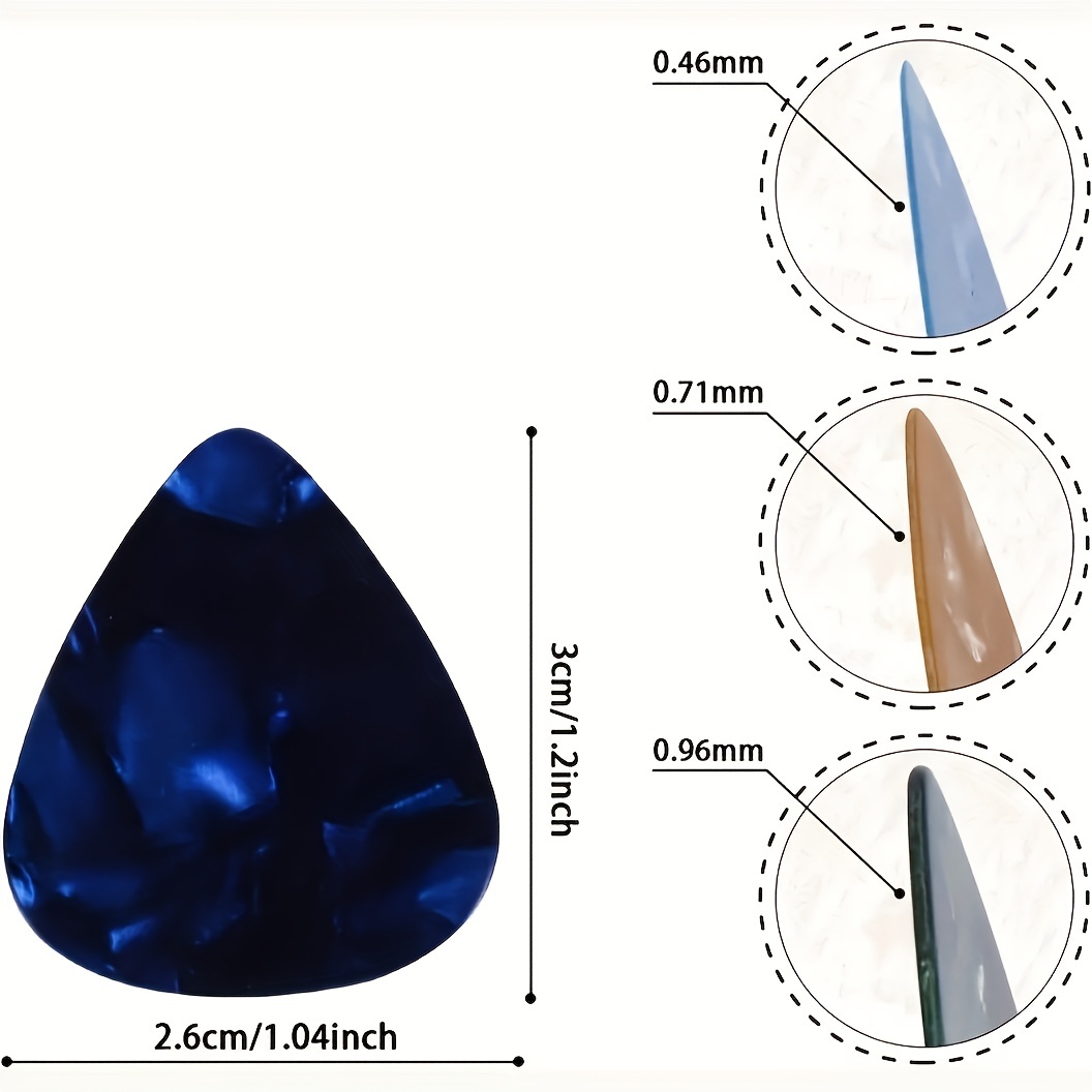 Miwayer Gitaar Pick 100 Stuks Gemengde Kleurrijke Plectrums Diverse Parel Verscheidenheid Sampler Pack Celluloid 0.46mm 0.71mm 0.96mm