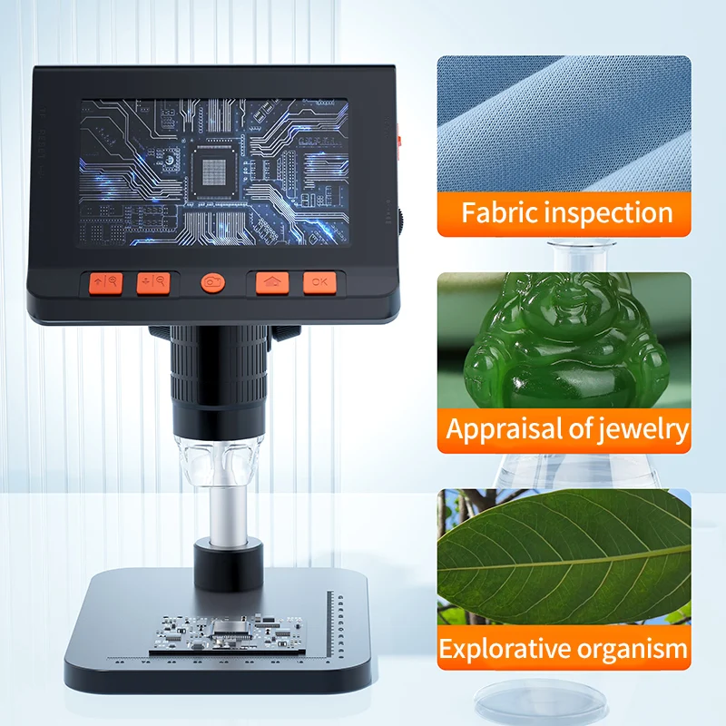 1000X 4.3" LCD Digital Microscope 1080P Coin Microscopio USB Electron Microscopes With stand For Soldering Repair Support PC