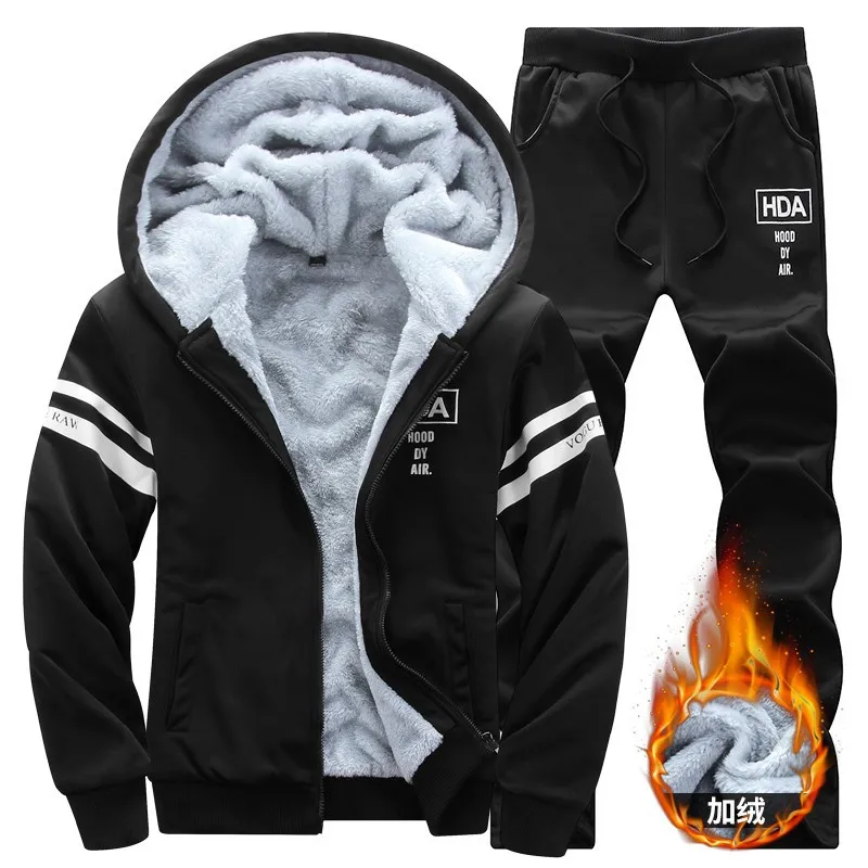 Conjuntos de invierno para hombre, chándales 8XL, sudaderas con capucha informales, sudaderas cálidas con capucha, chaquetas de lana más gruesas, pantalones 2 P, Moleton Masculino