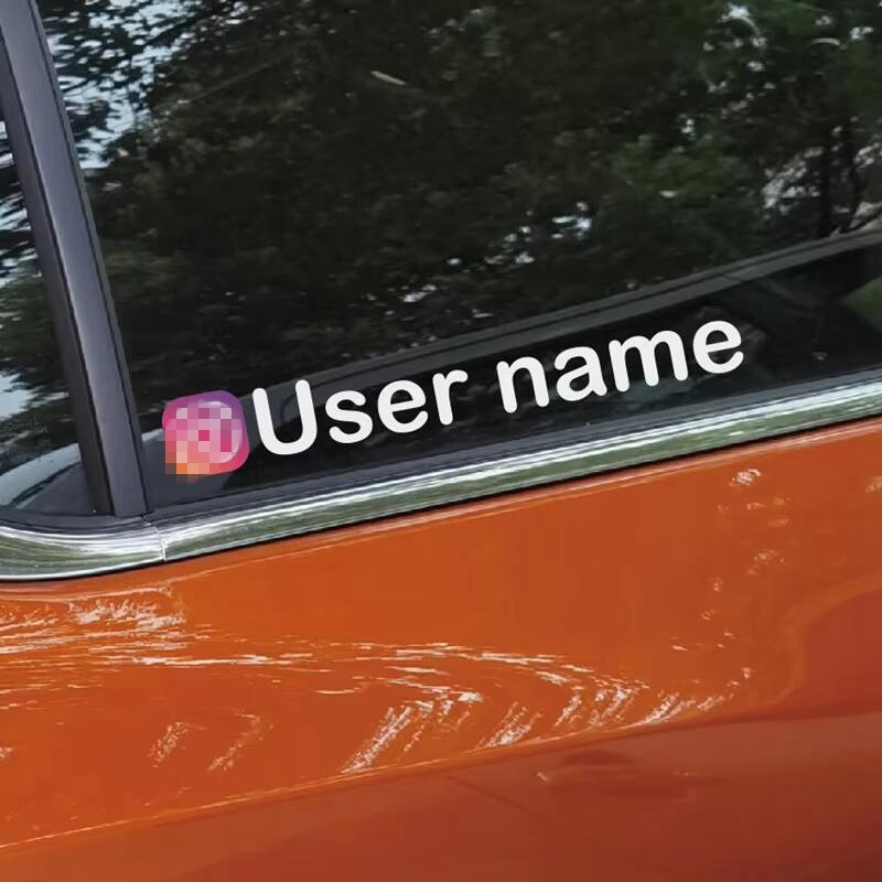 Texto personalizado personalizado para decalques adesivos de carros e motocicletas à prova d'água do Instagram Username