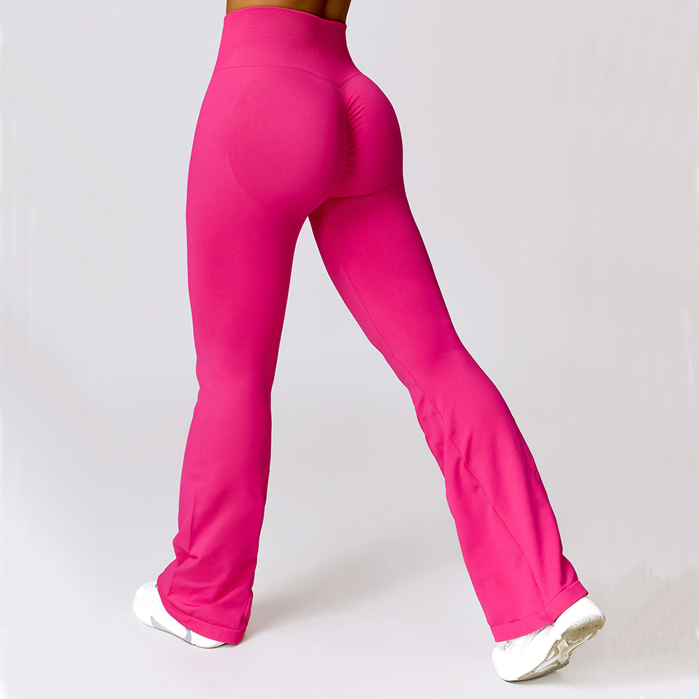 Mallas acampanadas sin costuras para mujer, pantalones de Yoga de cintura alta, pantalones de pierna ancha, entrenamiento de gimnasio, pantalones deportivos acampanados para baile