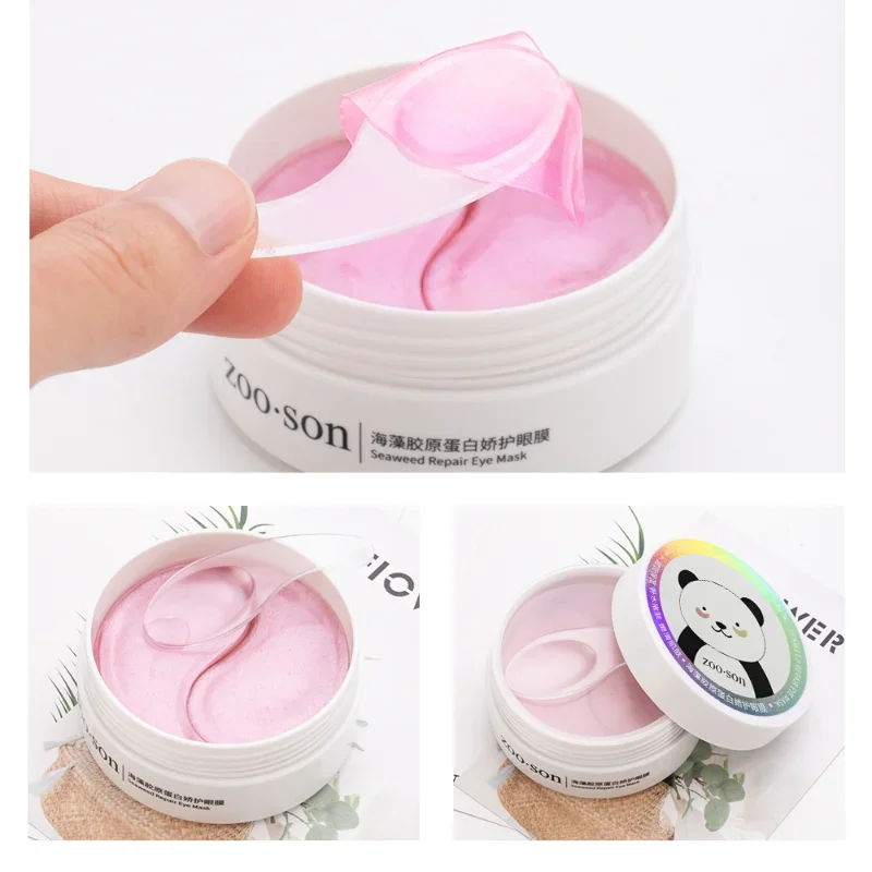 Patchs pour les yeux au collagène d'algues sous les yeux Patch en Gel pour œdème Patch pour les yeux Hydrogel des cernes patchs masque pour les yeux soin 80g